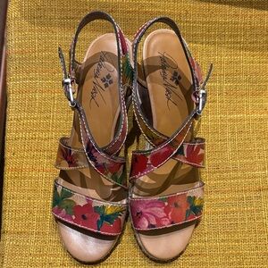 Patricia Nash Multicolor Floral Sandals
